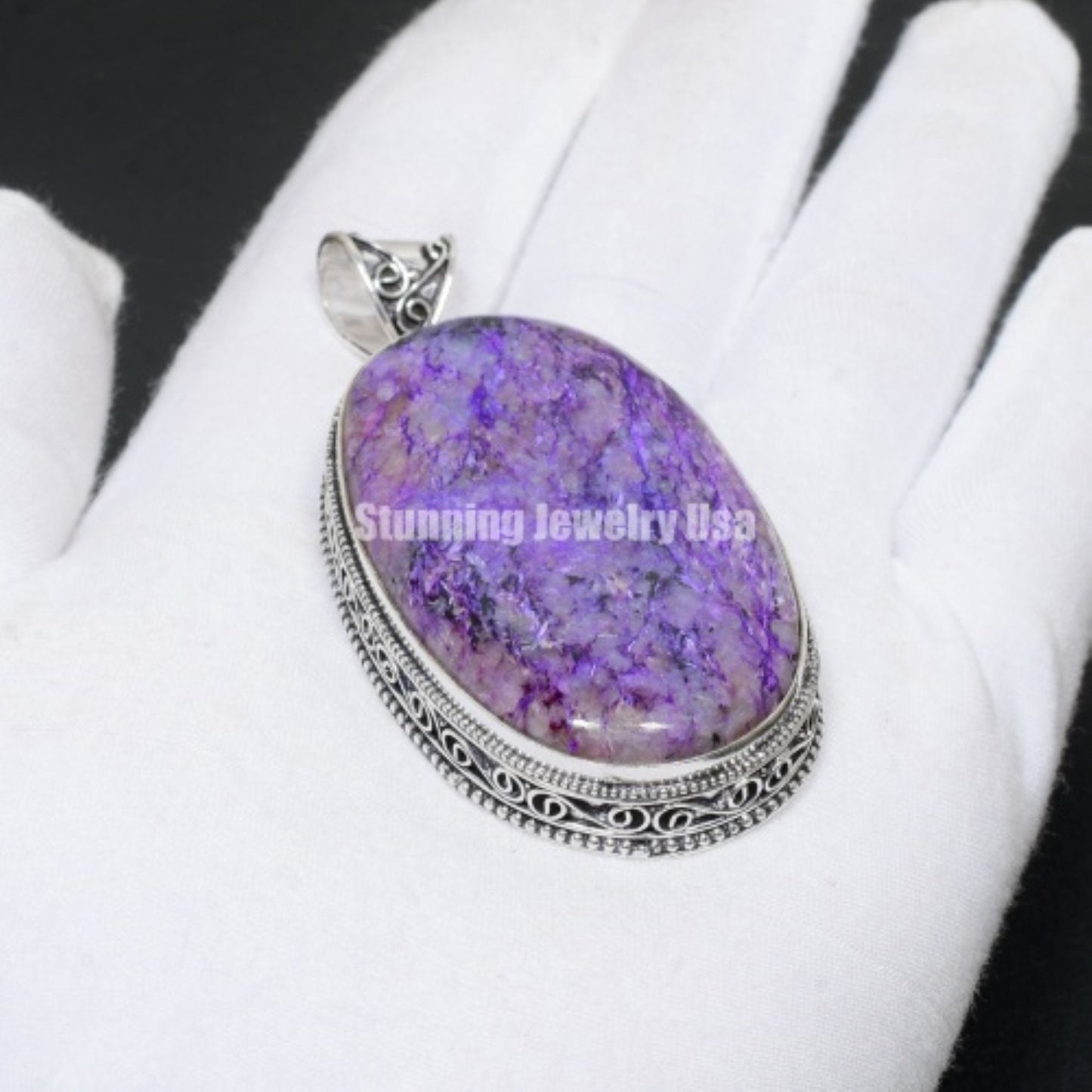 Purple Charoite Gemstone Pendant