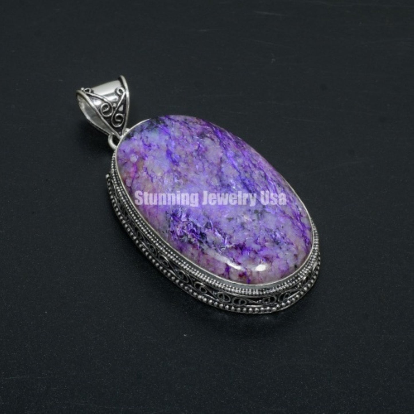 Purple Charoite Gemstone Pendant