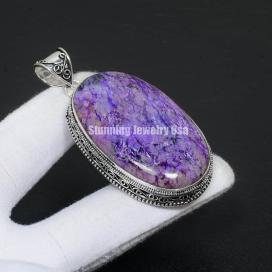 Purple Charoite Gemstone Pendant