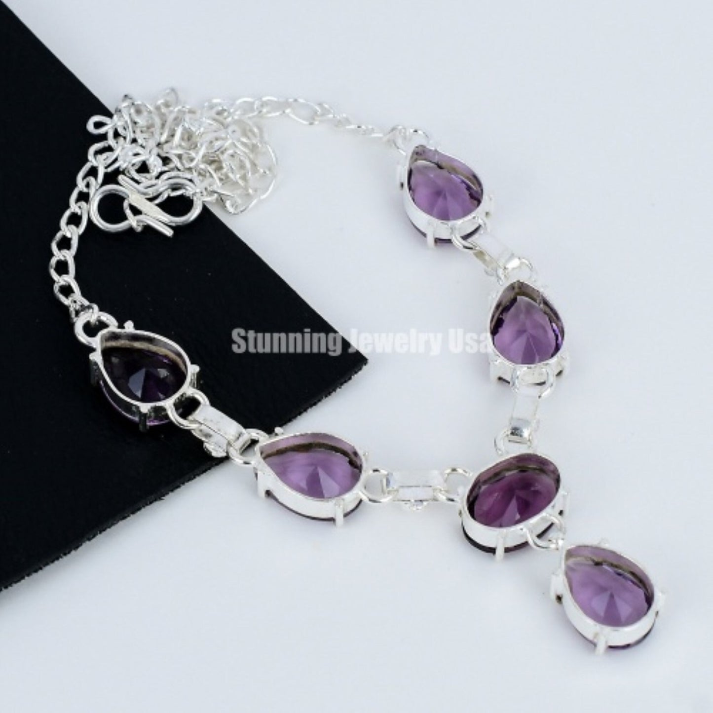 Purple Amethyst Sterling Silver Necklace