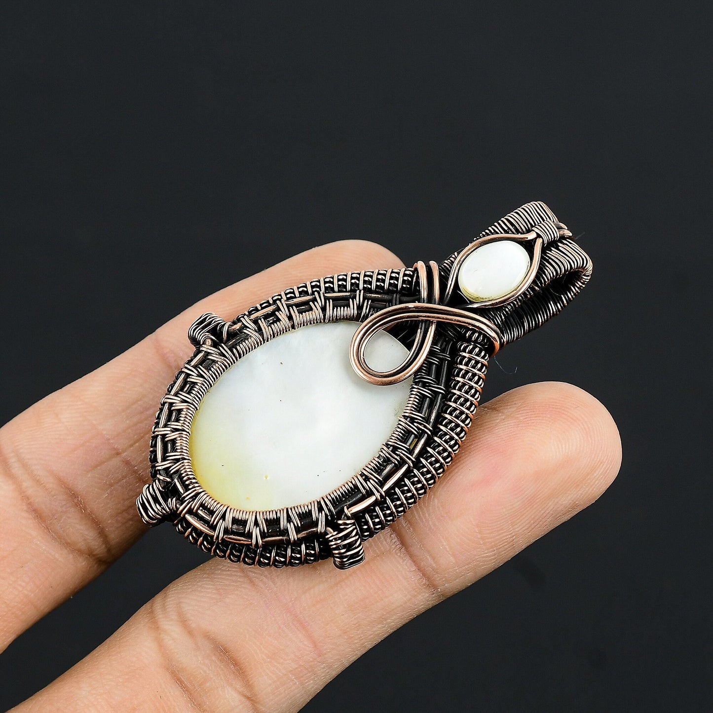 White Mother of Pearl Gemstone Pendant