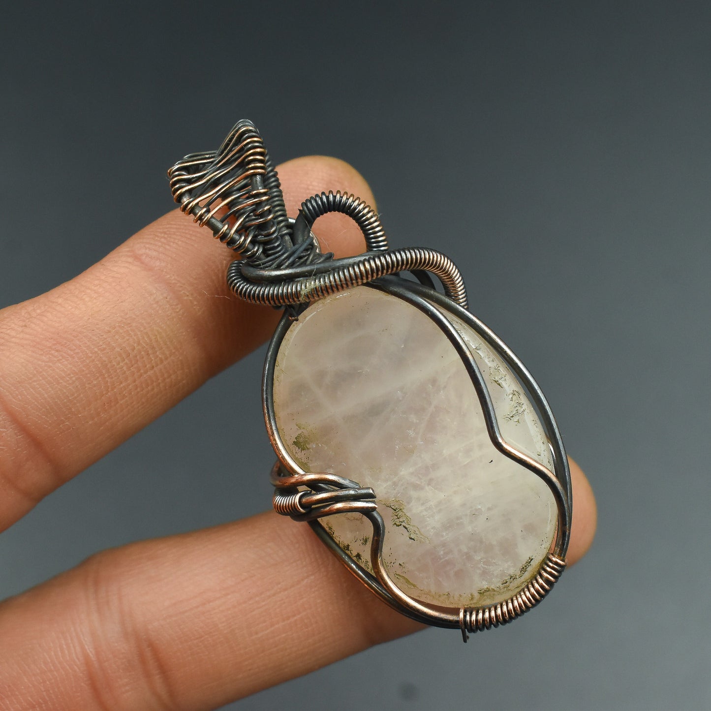 Pink Rose Quartz Gemstone Pendant