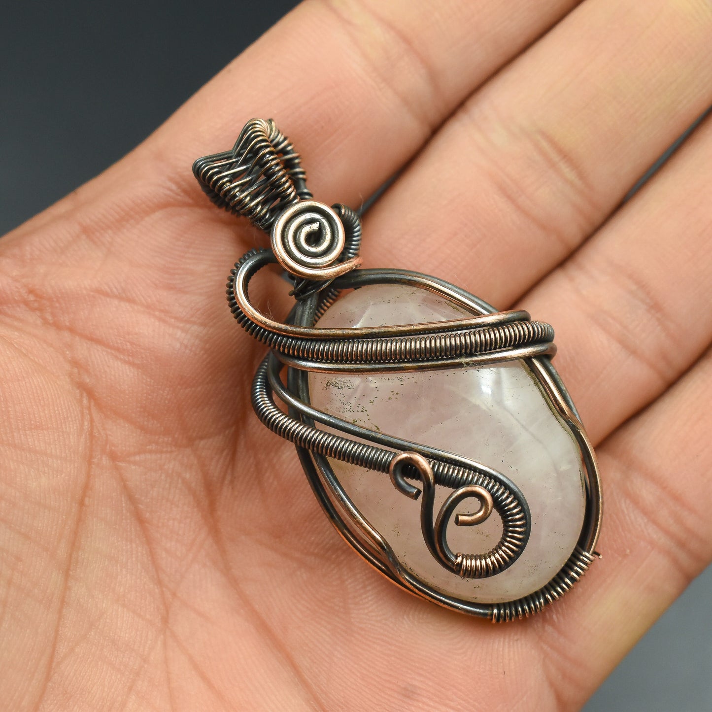Pink Rose Quartz Gemstone Pendant