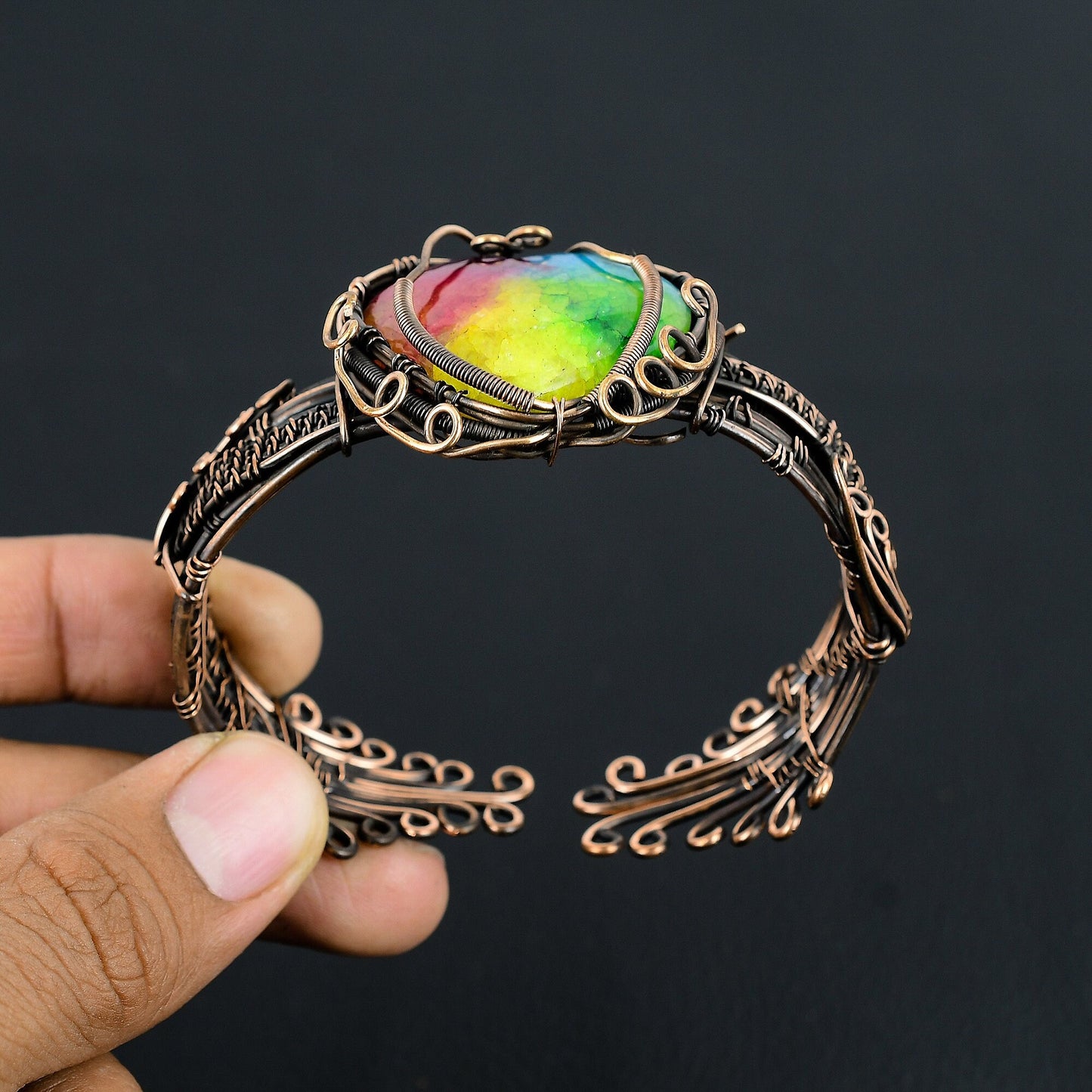 Rainbow Solar Quartz Gemstone Bangle