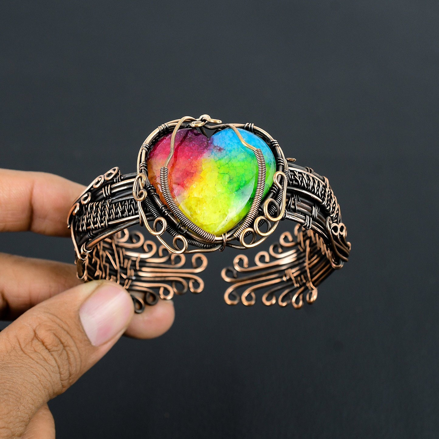 Rainbow Solar Quartz Gemstone Bangle