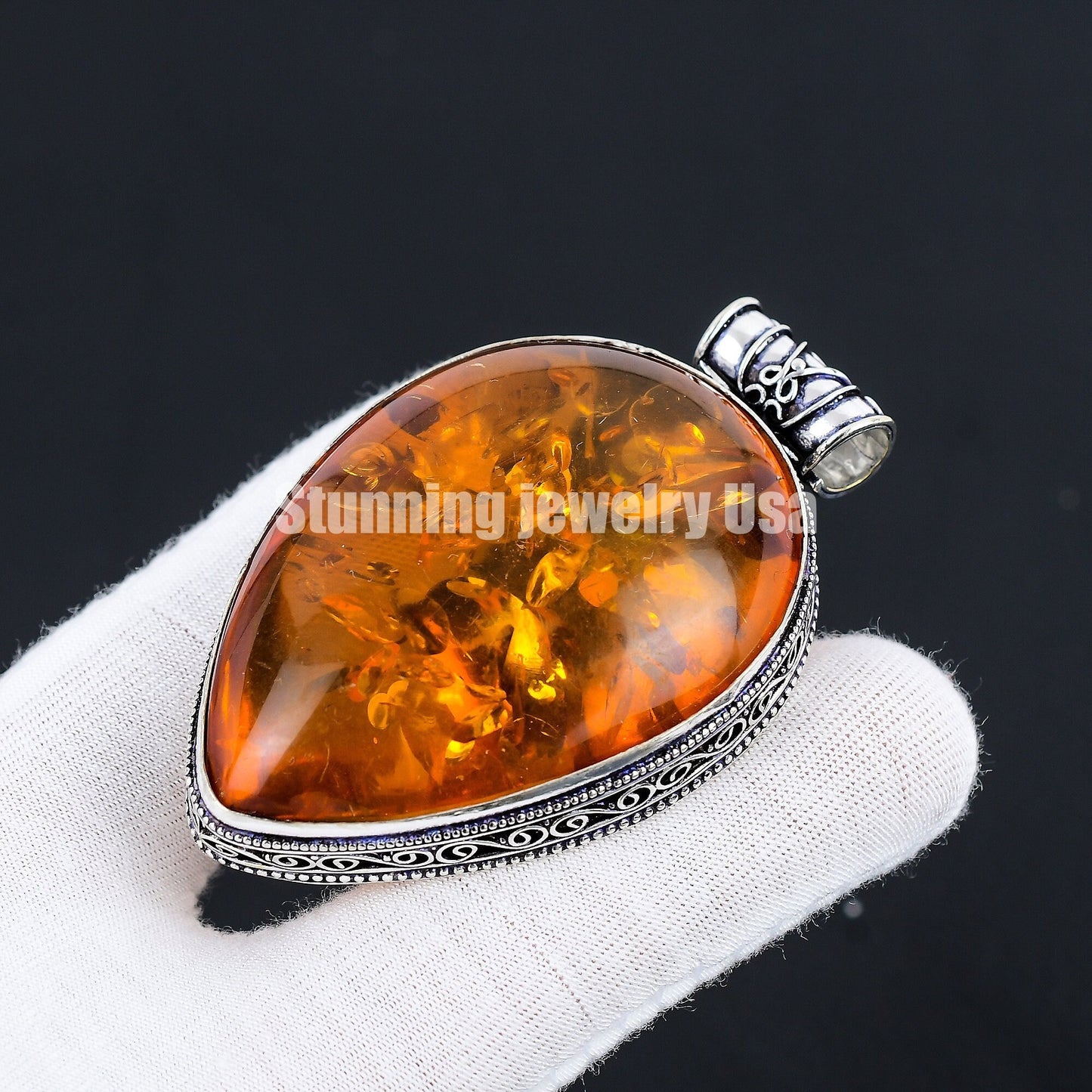 Honey Amber Gemstone Pendant