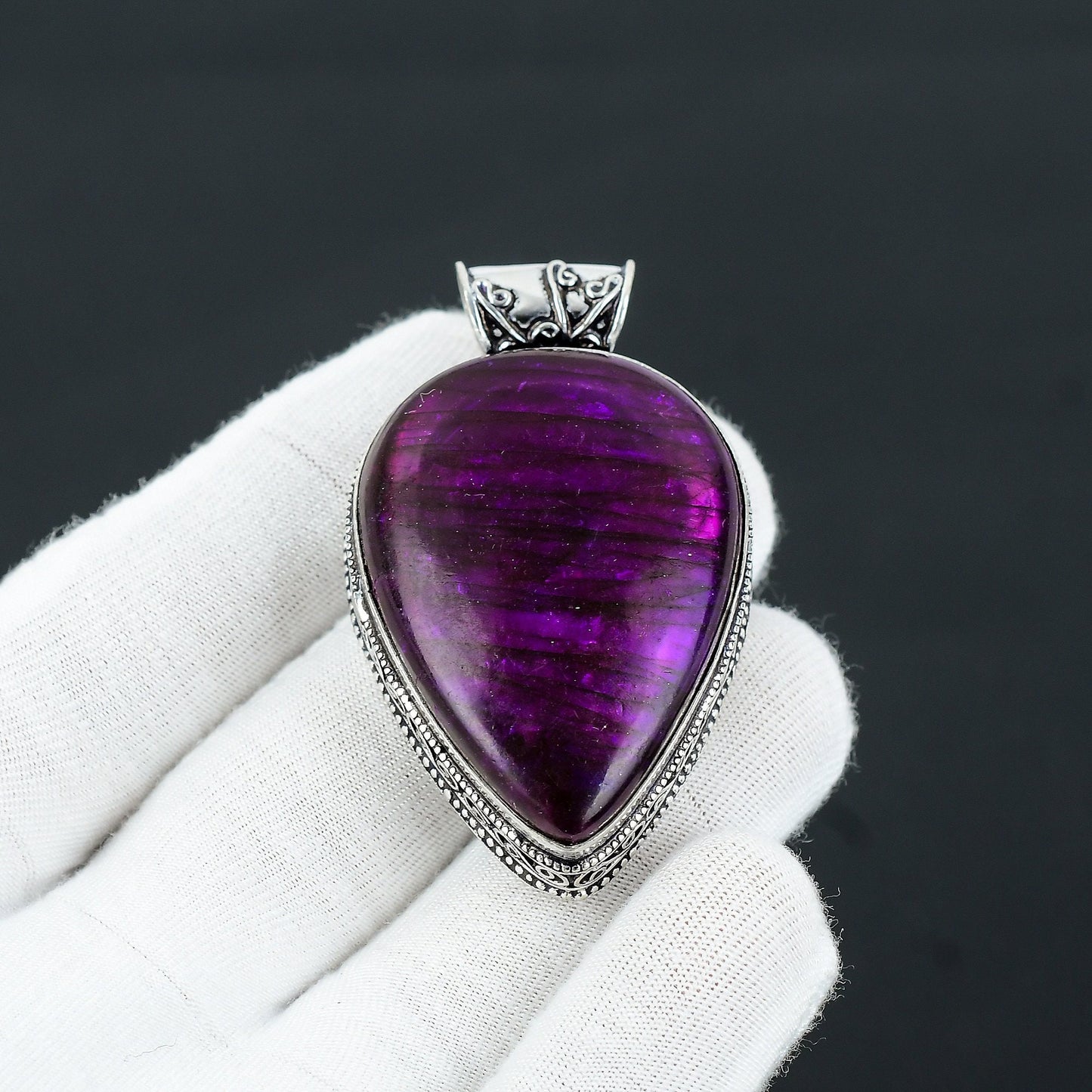 Pink Labradorite Gemstone Pendant
