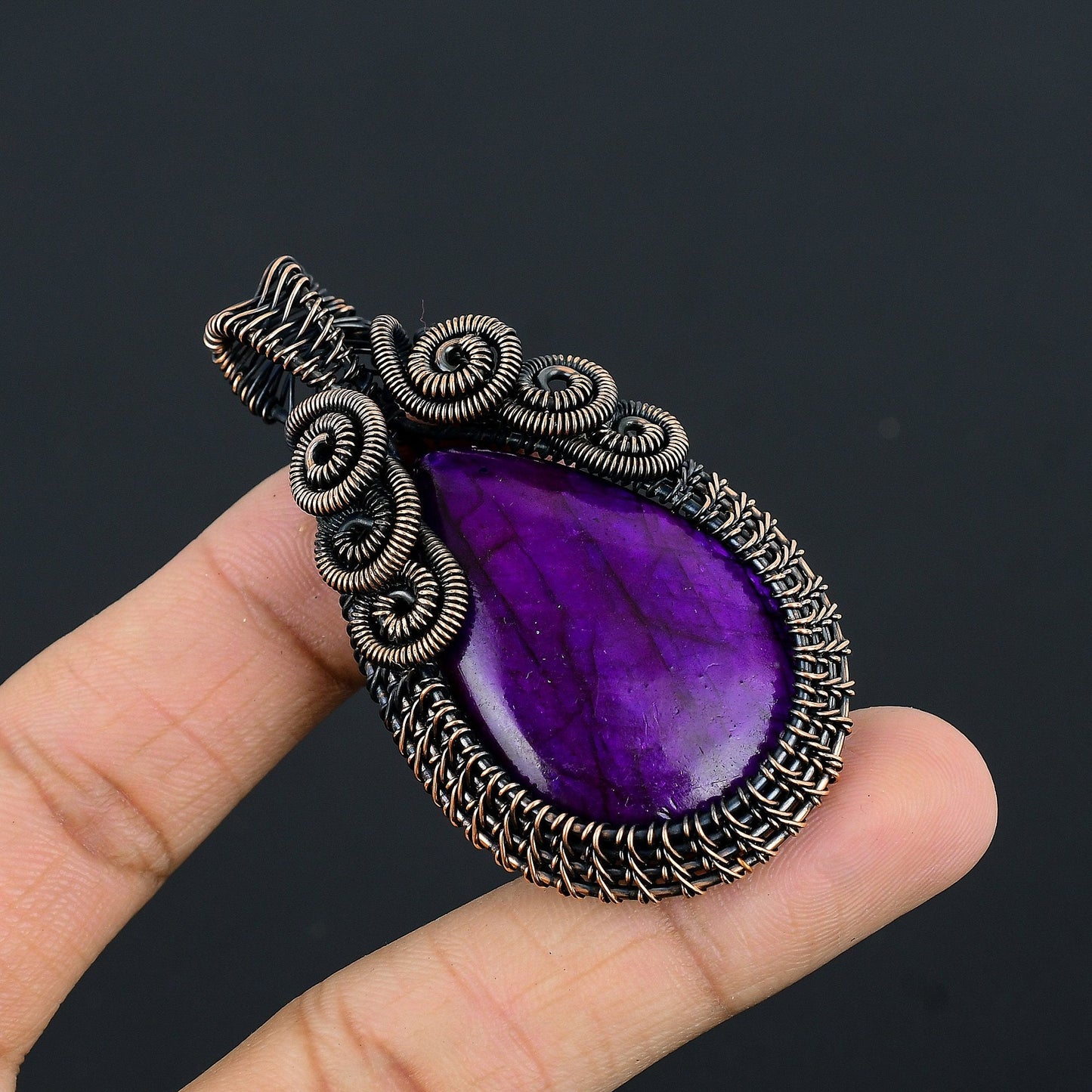 Purple Labradorite Gemstone Pendant