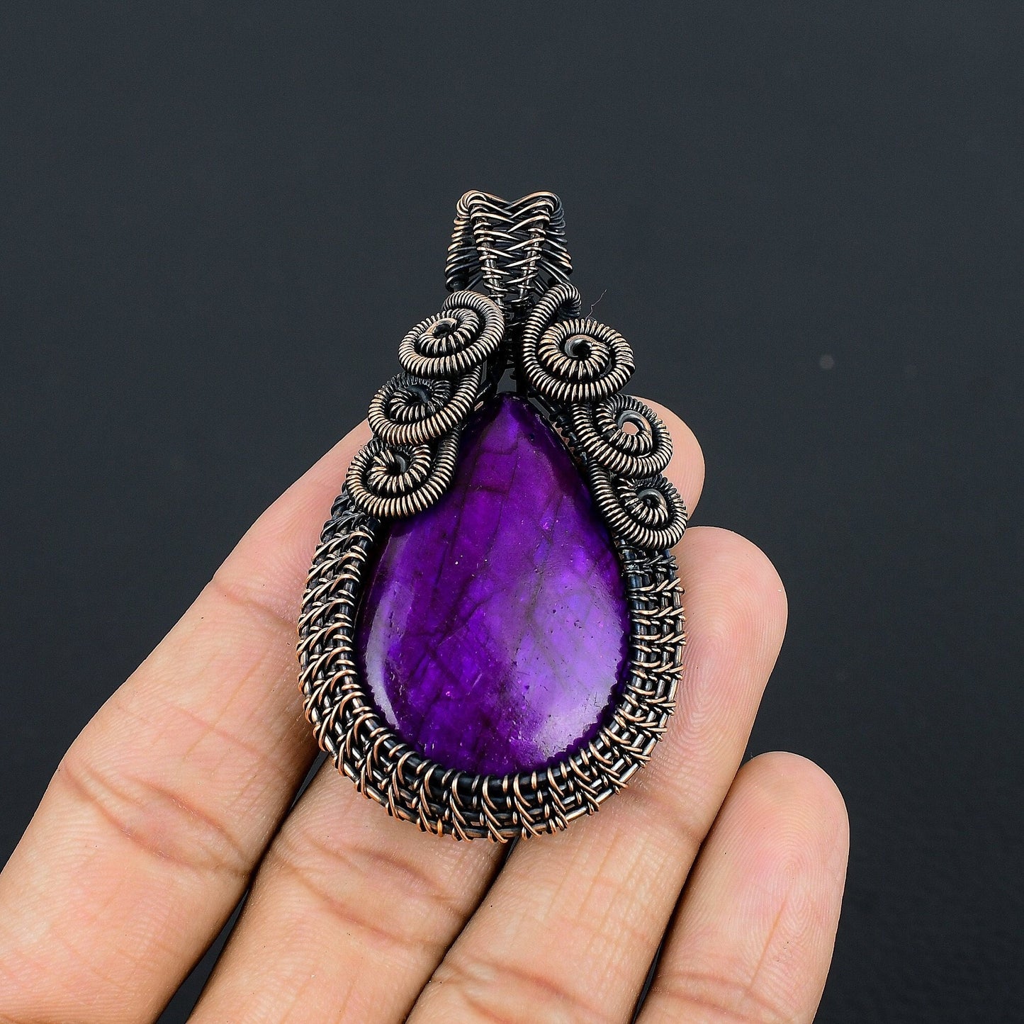 Purple Labradorite Gemstone Pendant
