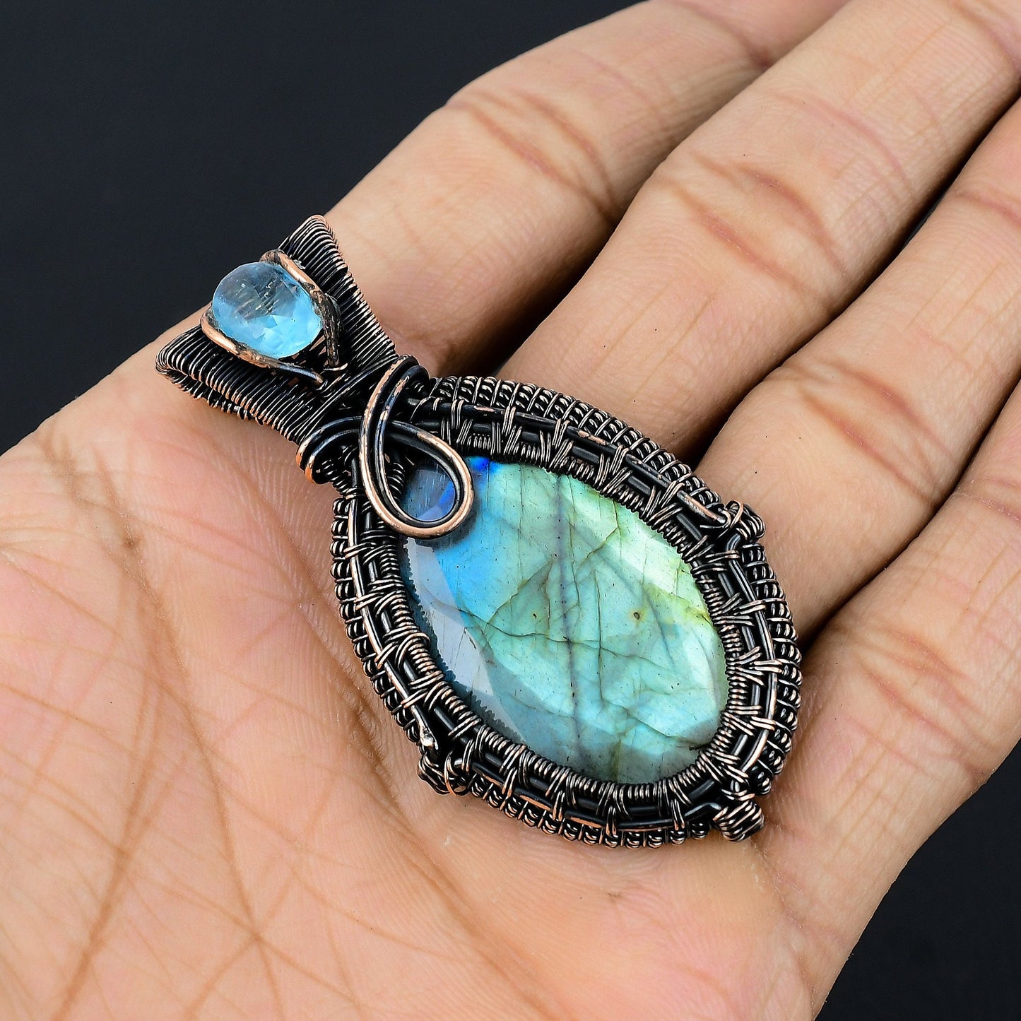 Blue Labradorite Gemstone Pendant