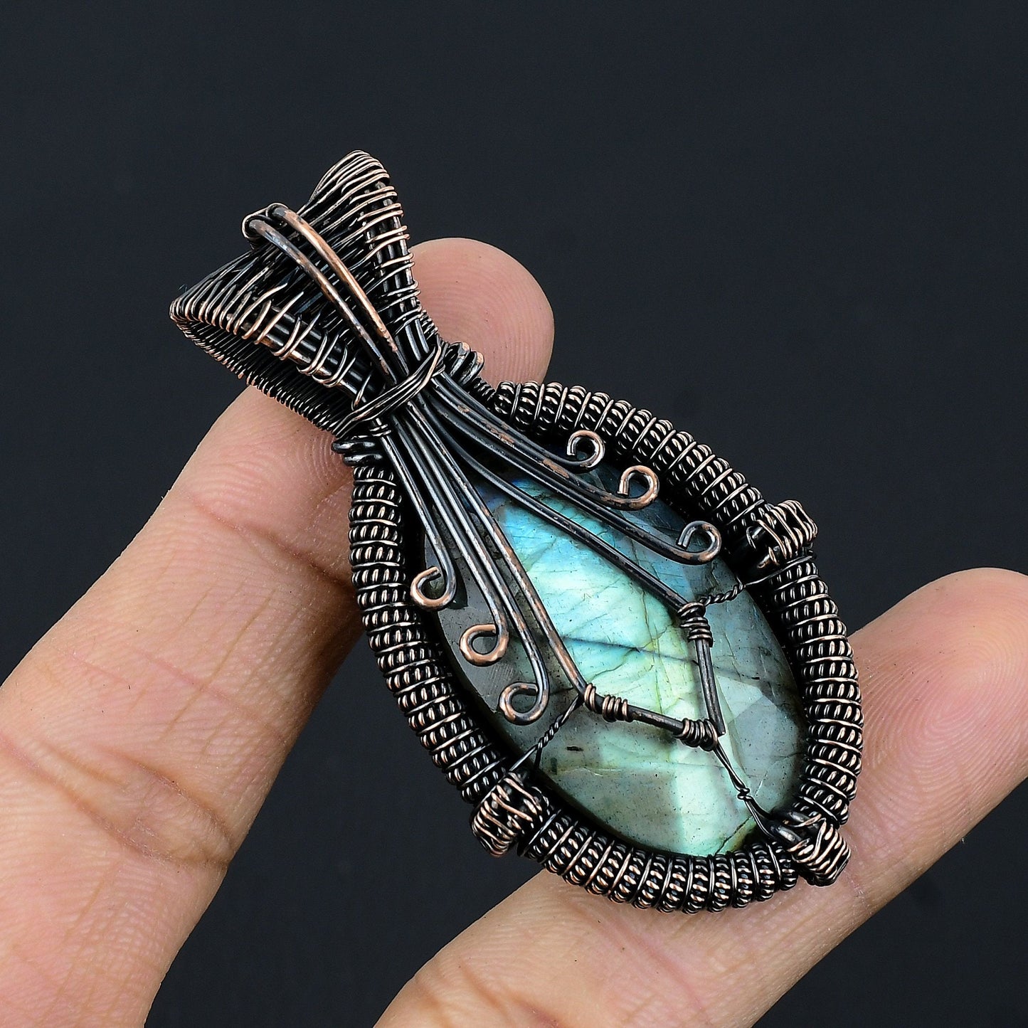 Blue Labradorite Gemstone Pendant
