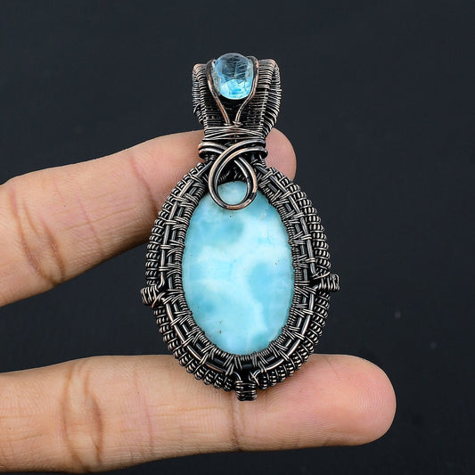 Blue Larimar Gemstone Pendant