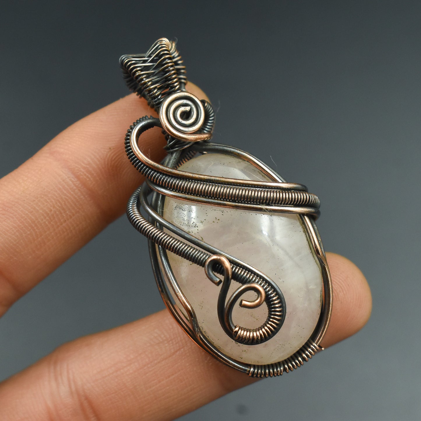Pink Rose Quartz Gemstone Pendant