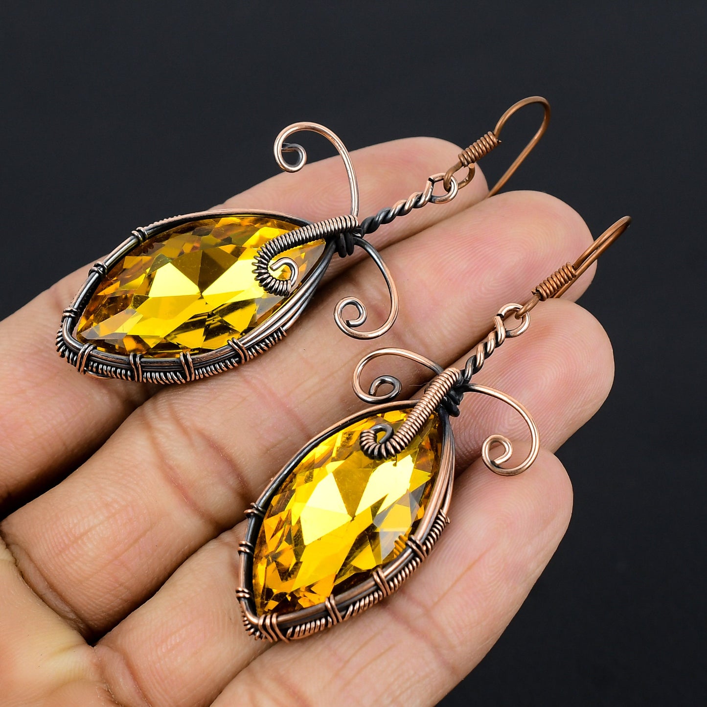 Yellow Citrine Gemstone Earrings