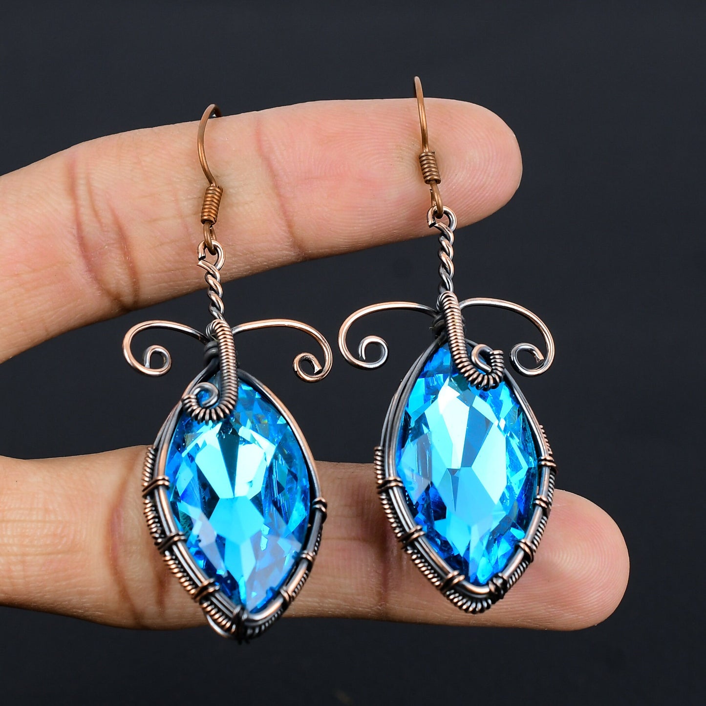Blue Mystic Topaz Gemstone Earrings