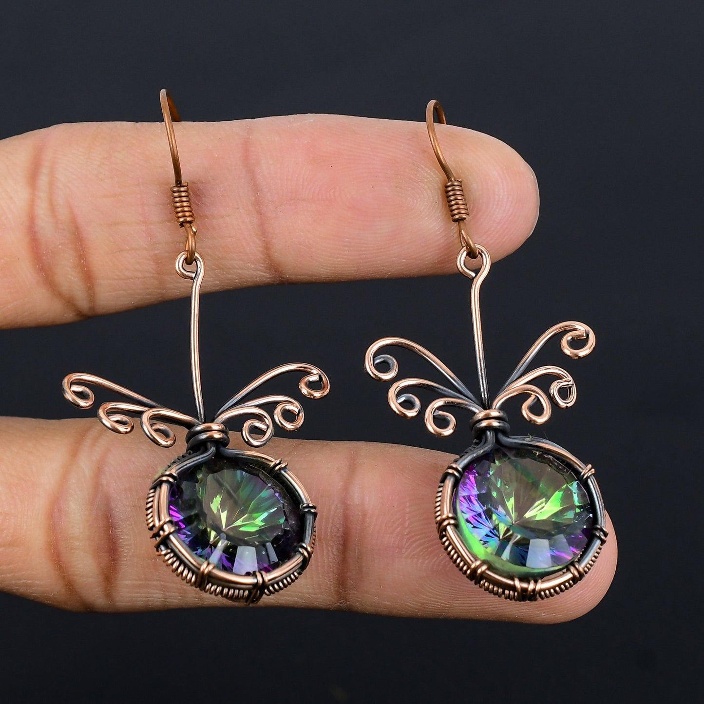 Rainbow Mystic Topaz Gemstone Earrings