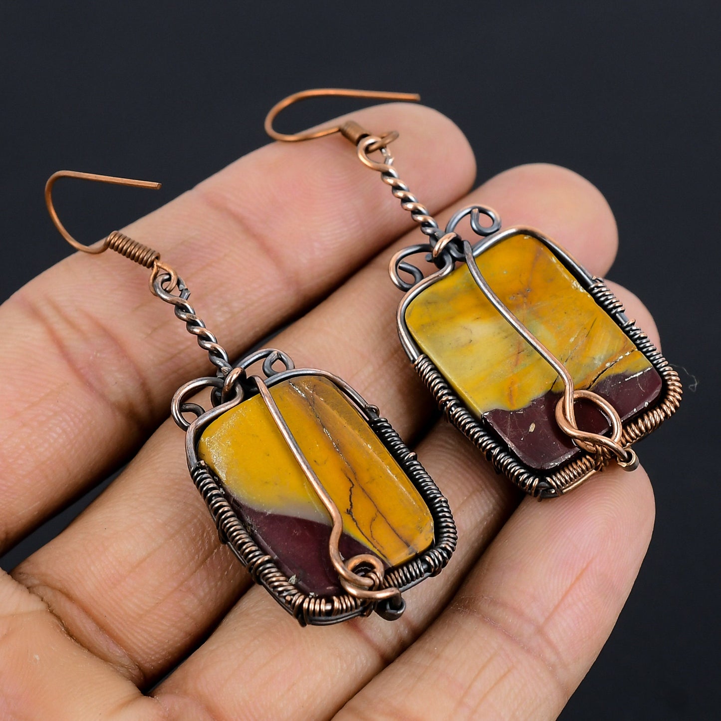Multicolor Mookaite Gemstone Earrings
