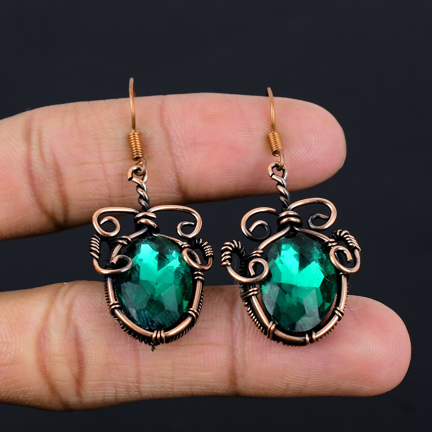 Green Tourmaline Gemstone Earrings