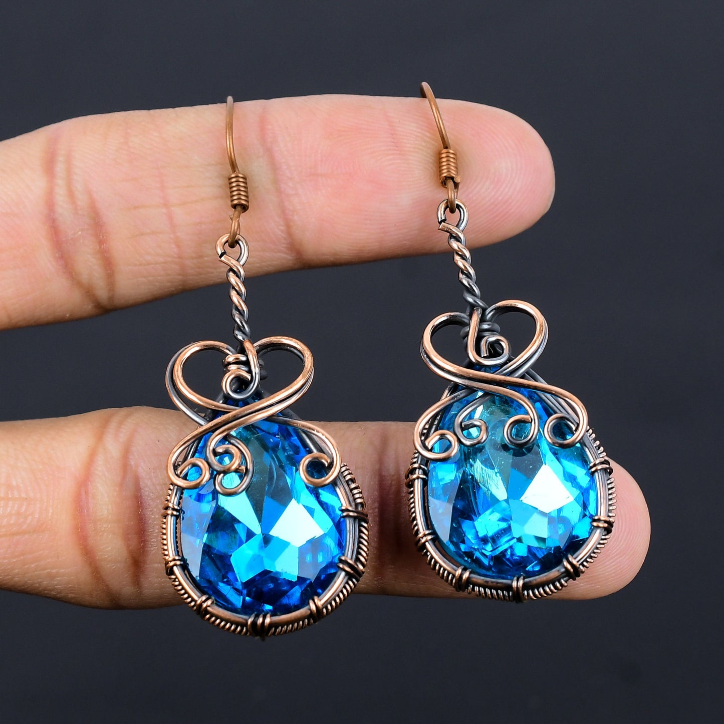 Blue Topaz Gemstone Earrings