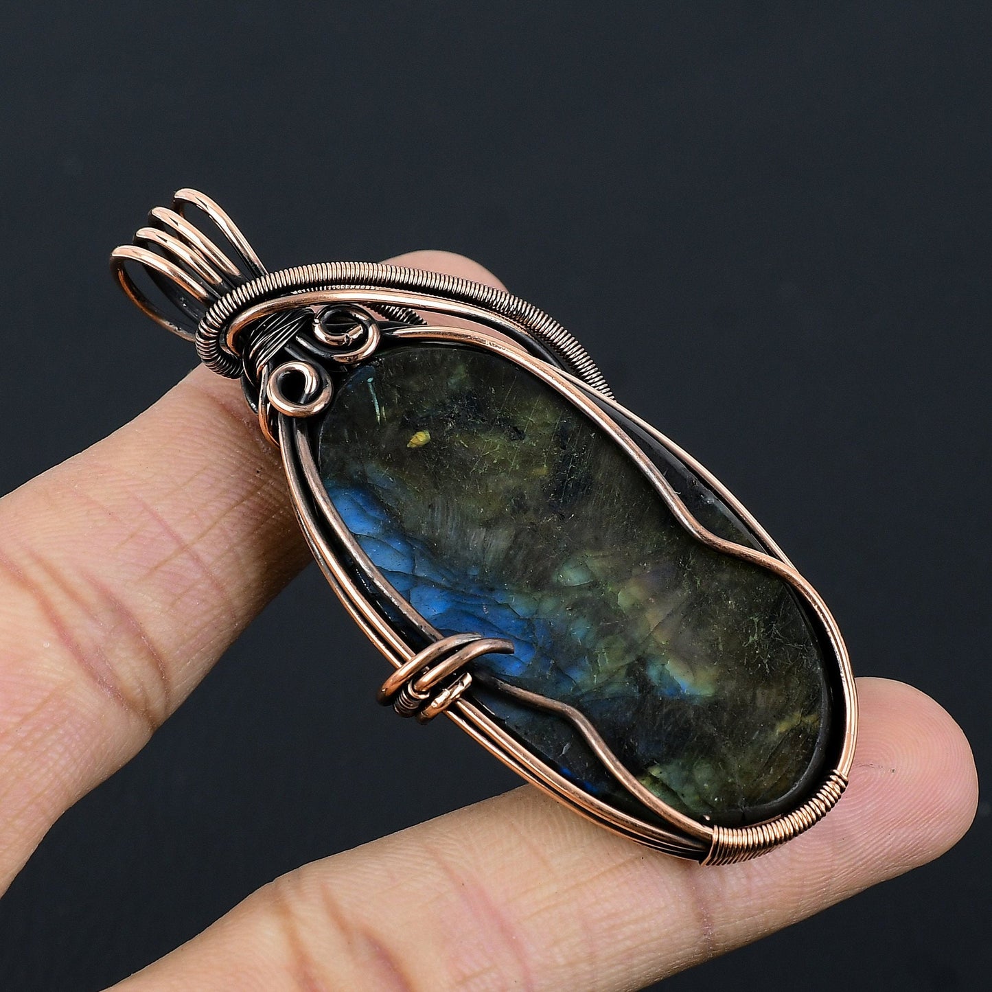 Blue Labradorite Gemstone Pendant