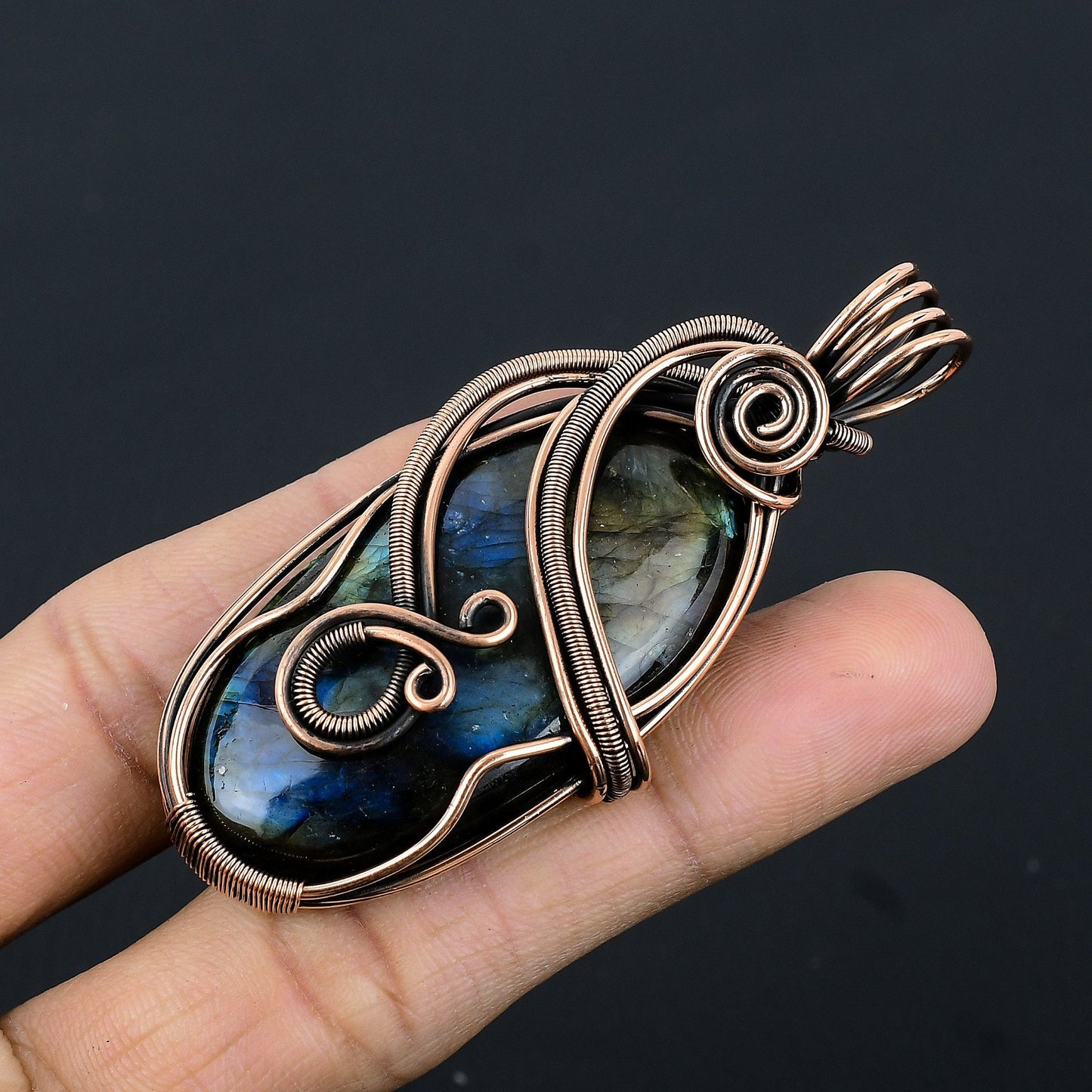 Blue Labradorite Gemstone Pendant