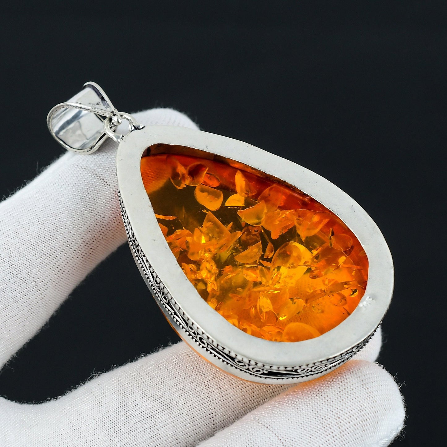 Golden Baltic Amber Gemstone Pendant