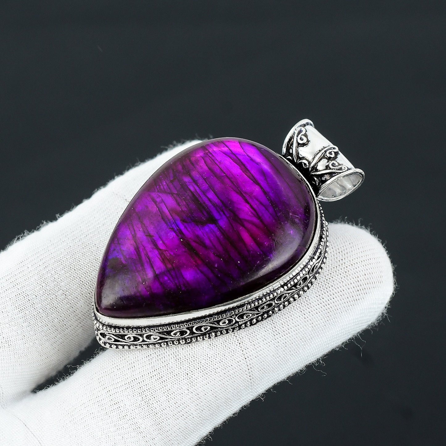 Pink Labradorite Gemstone Pendant