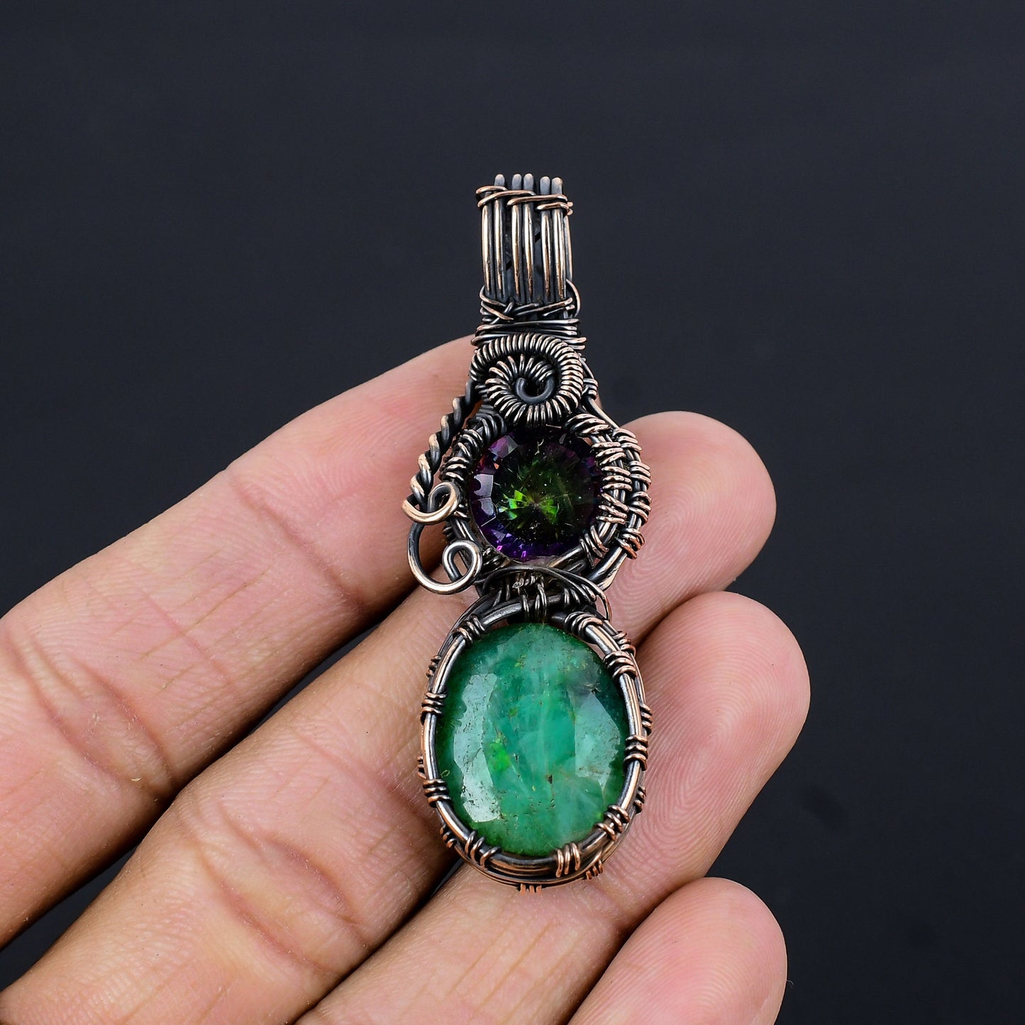 Green Emerald Gemstone Pendant