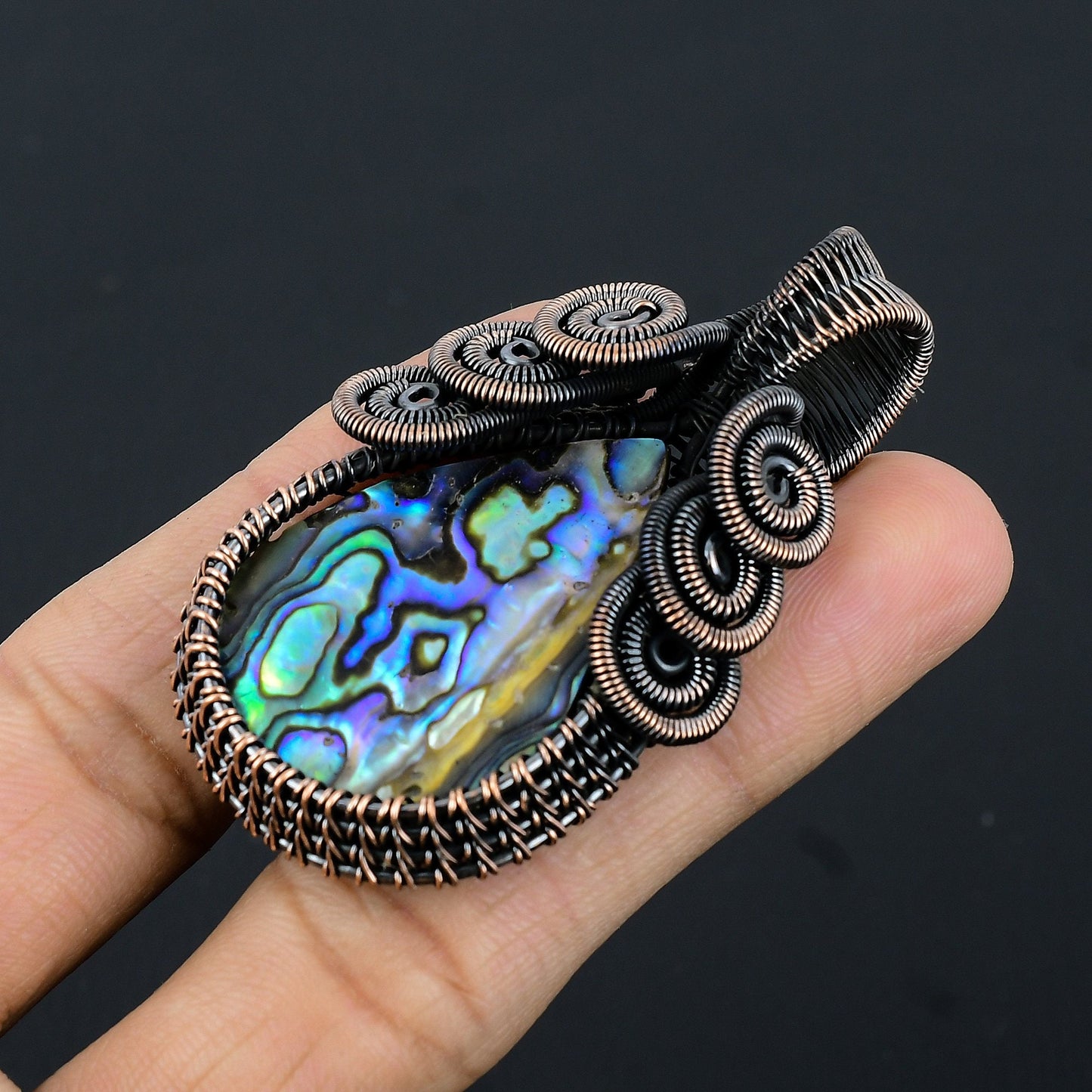 Blue-Green Abalone Gemstone Pendant