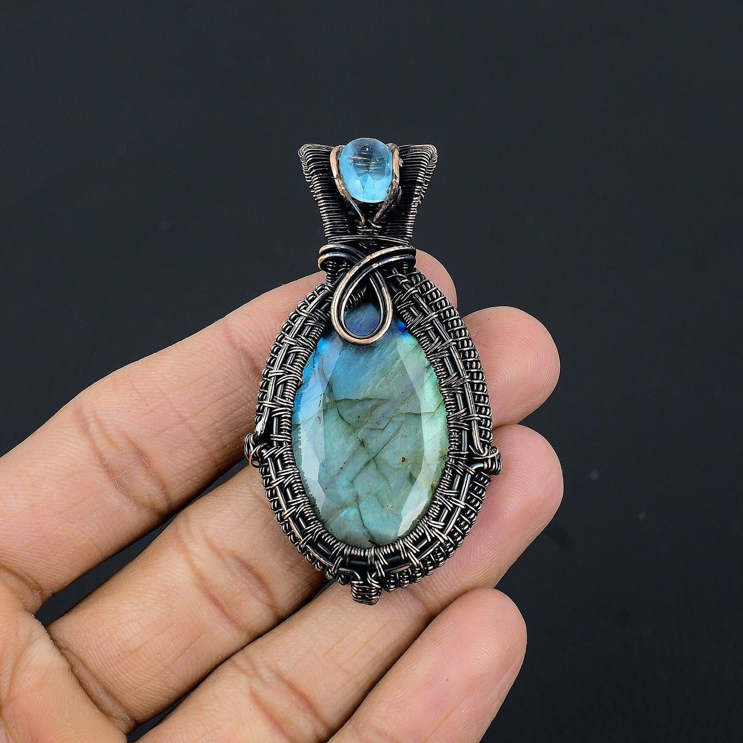 Blue Labradorite Gemstone Pendant