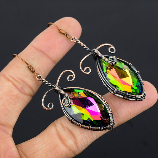 Rainbow Mystic Topaz Gemstone Earrings