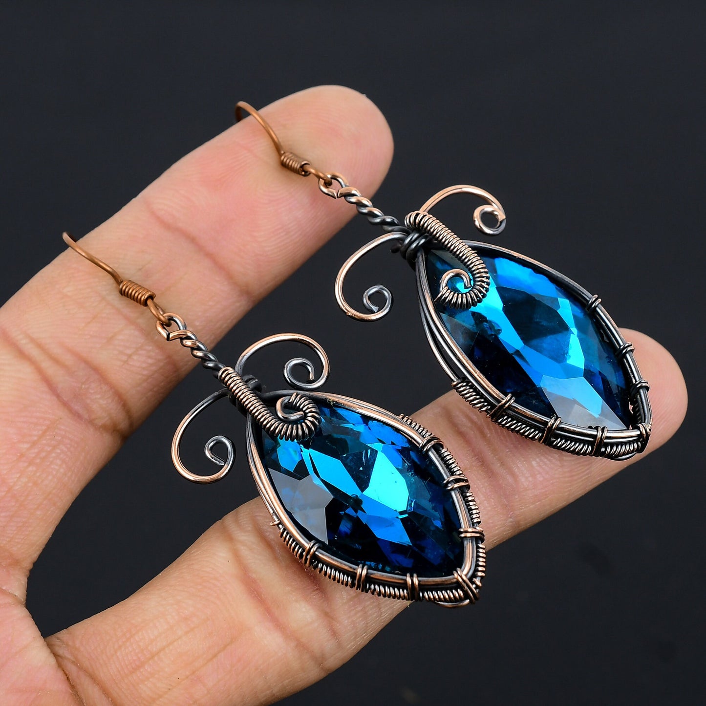 Blue Mystic Topaz Gemstone Earrings