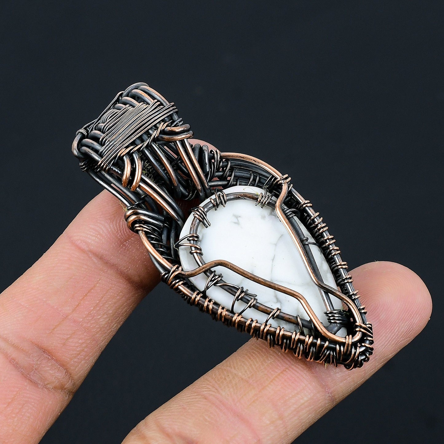 White Howlite Gemstone Pendant