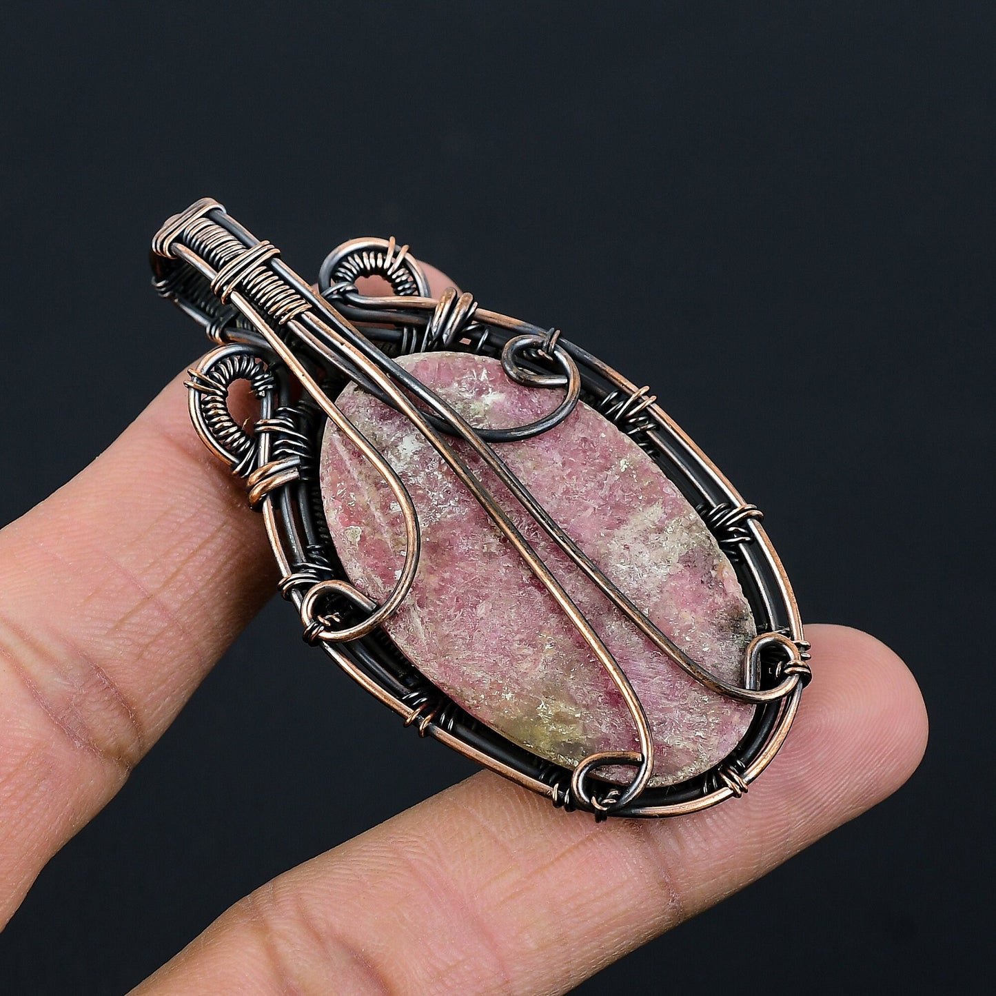 Pink Rhodonite Gemstone Pendant