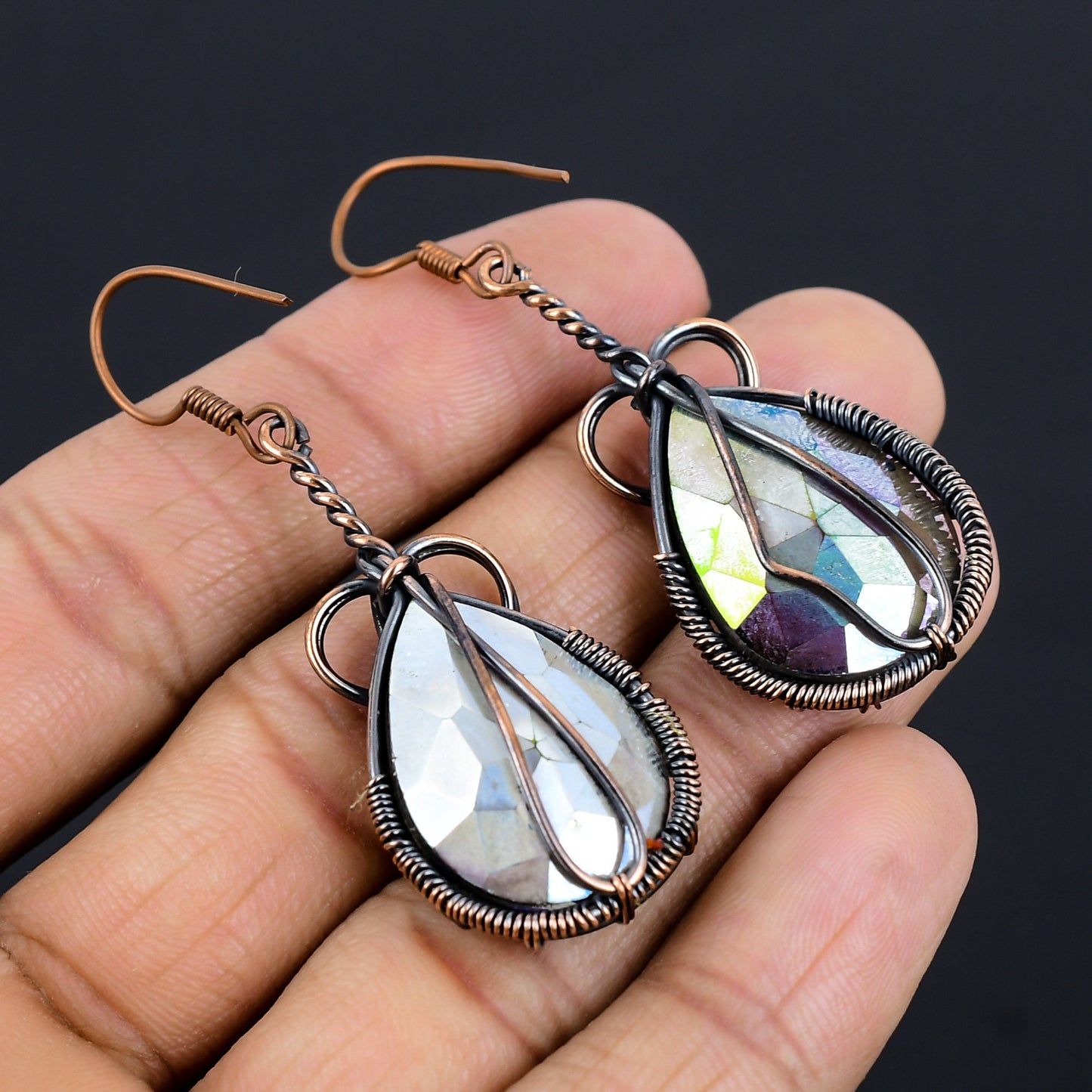 Rainbow Mystic Topaz Gemstone Earrings