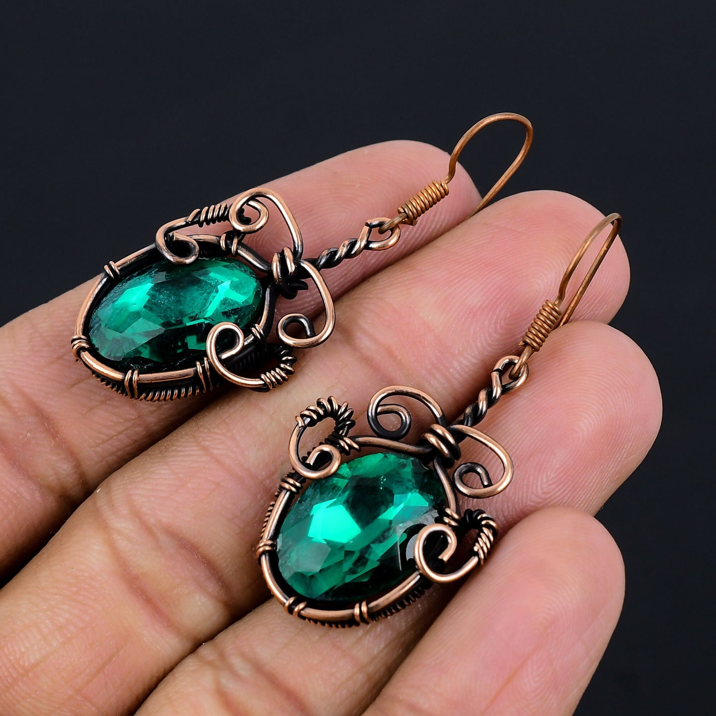 Green Tourmaline Gemstone Earrings