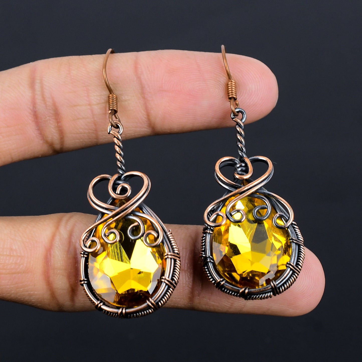 Yellow Citrine Gemstone Earrings