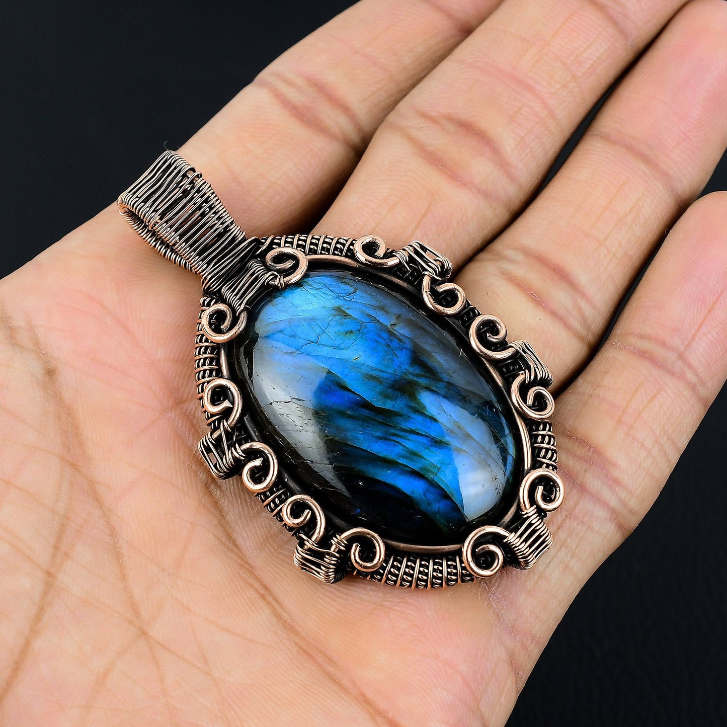 Blue Labradorite Gemstone Pendant