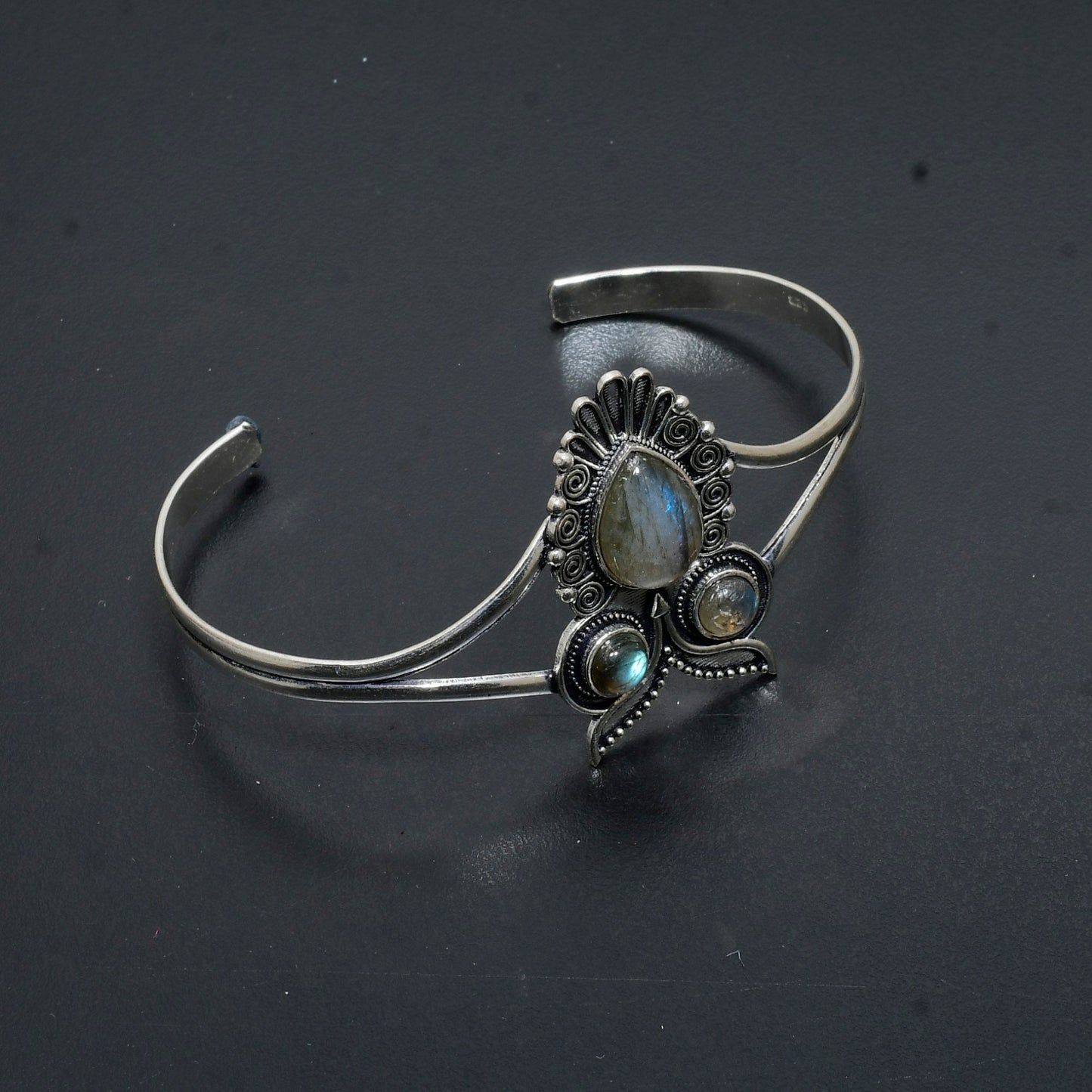 Blue Labradorite Gemstone Cuff Bangle