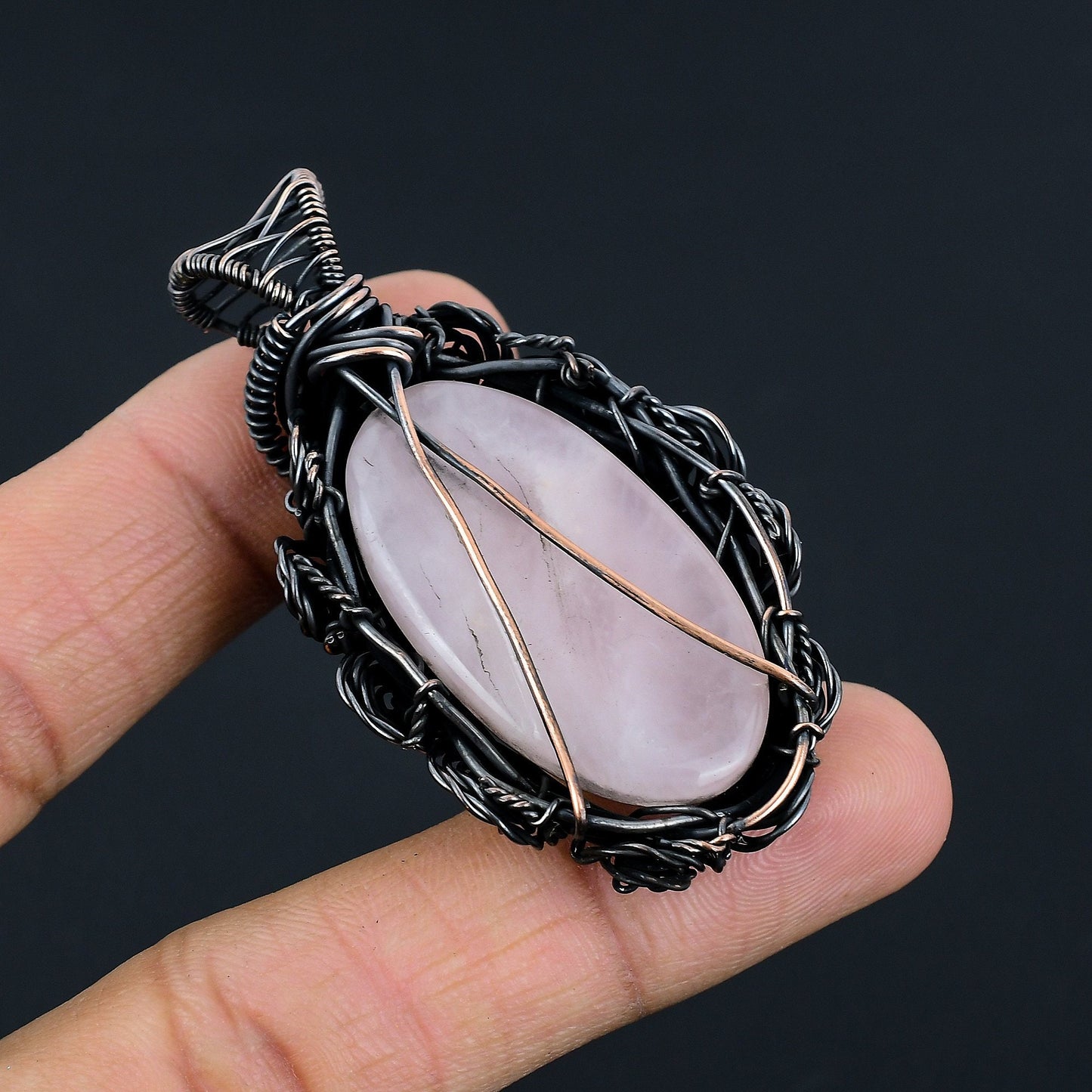 Pink Rose Quartz Gemstone Pendant