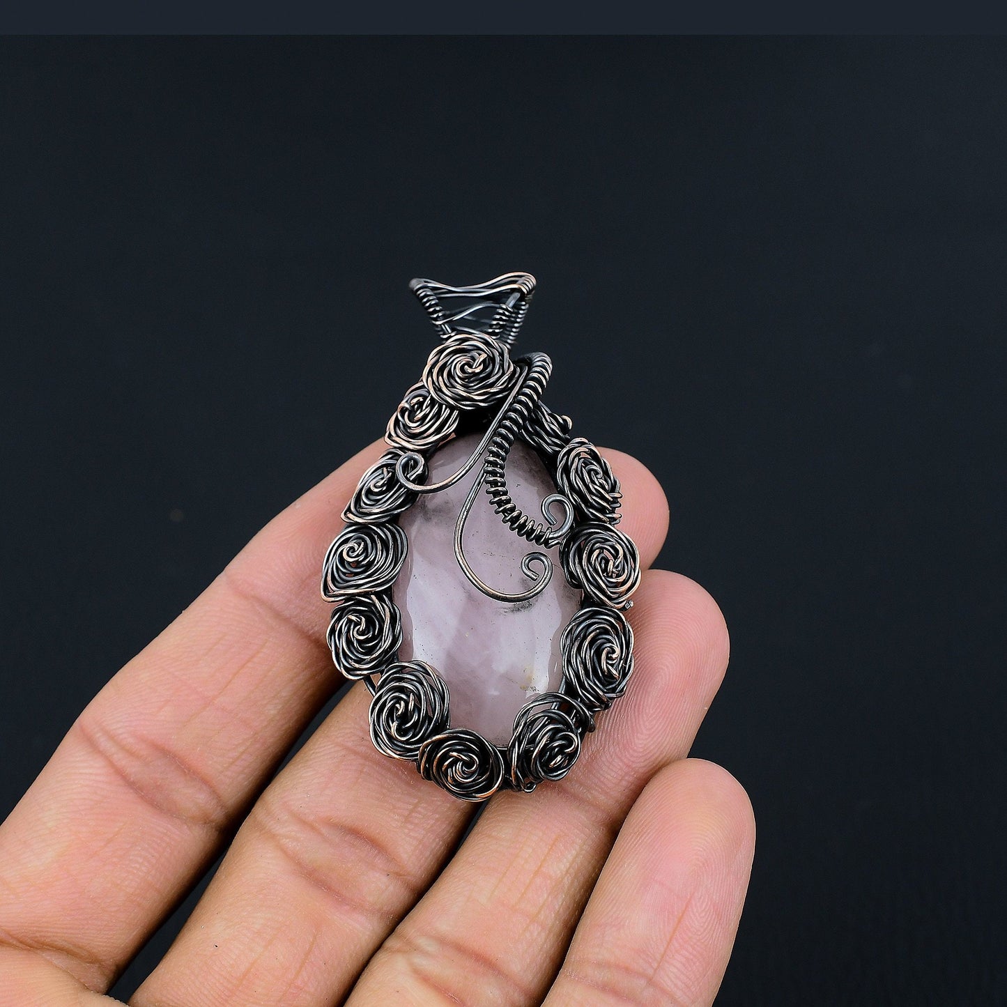 Pink Rose Quartz Gemstone Pendant
