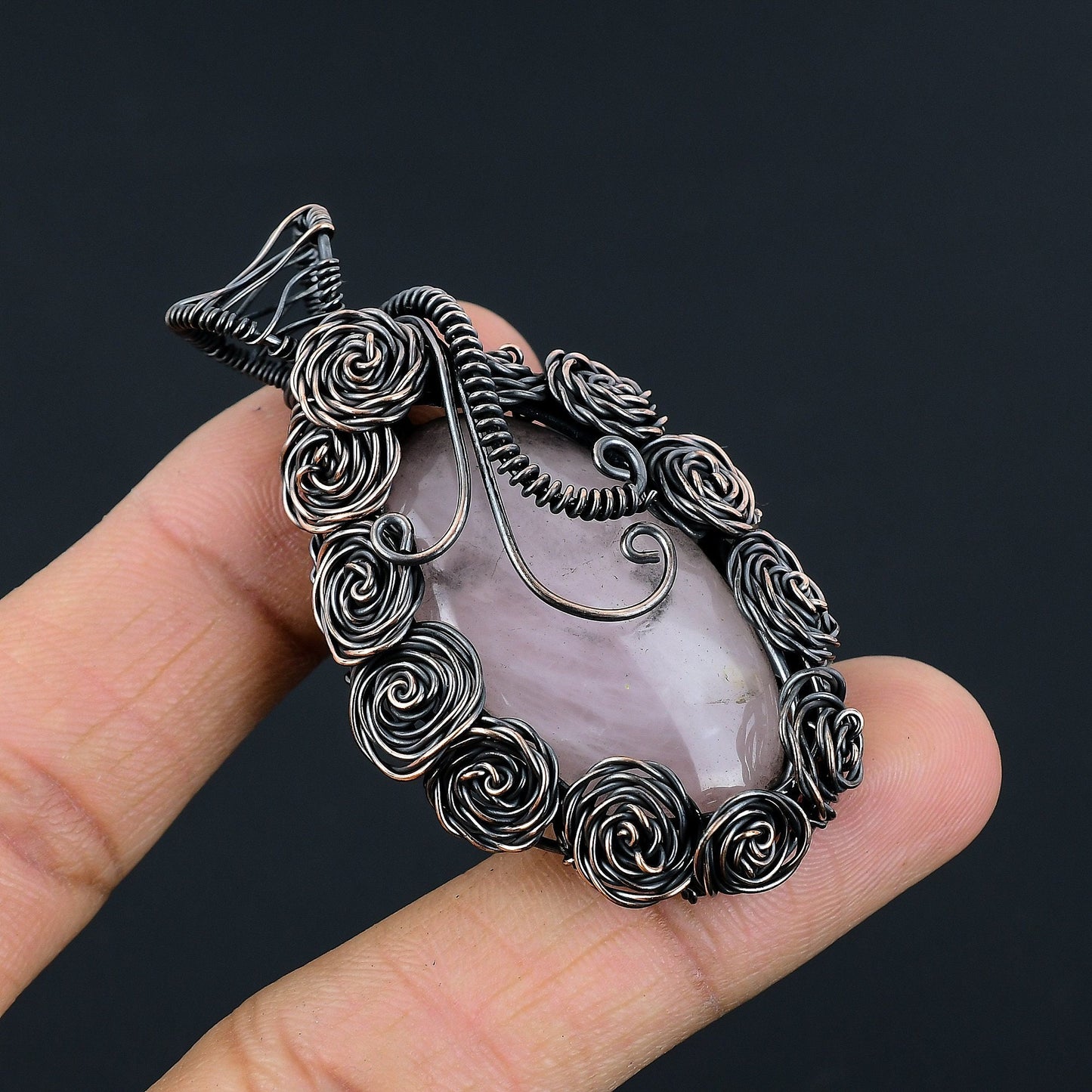 Pink Rose Quartz Gemstone Pendant
