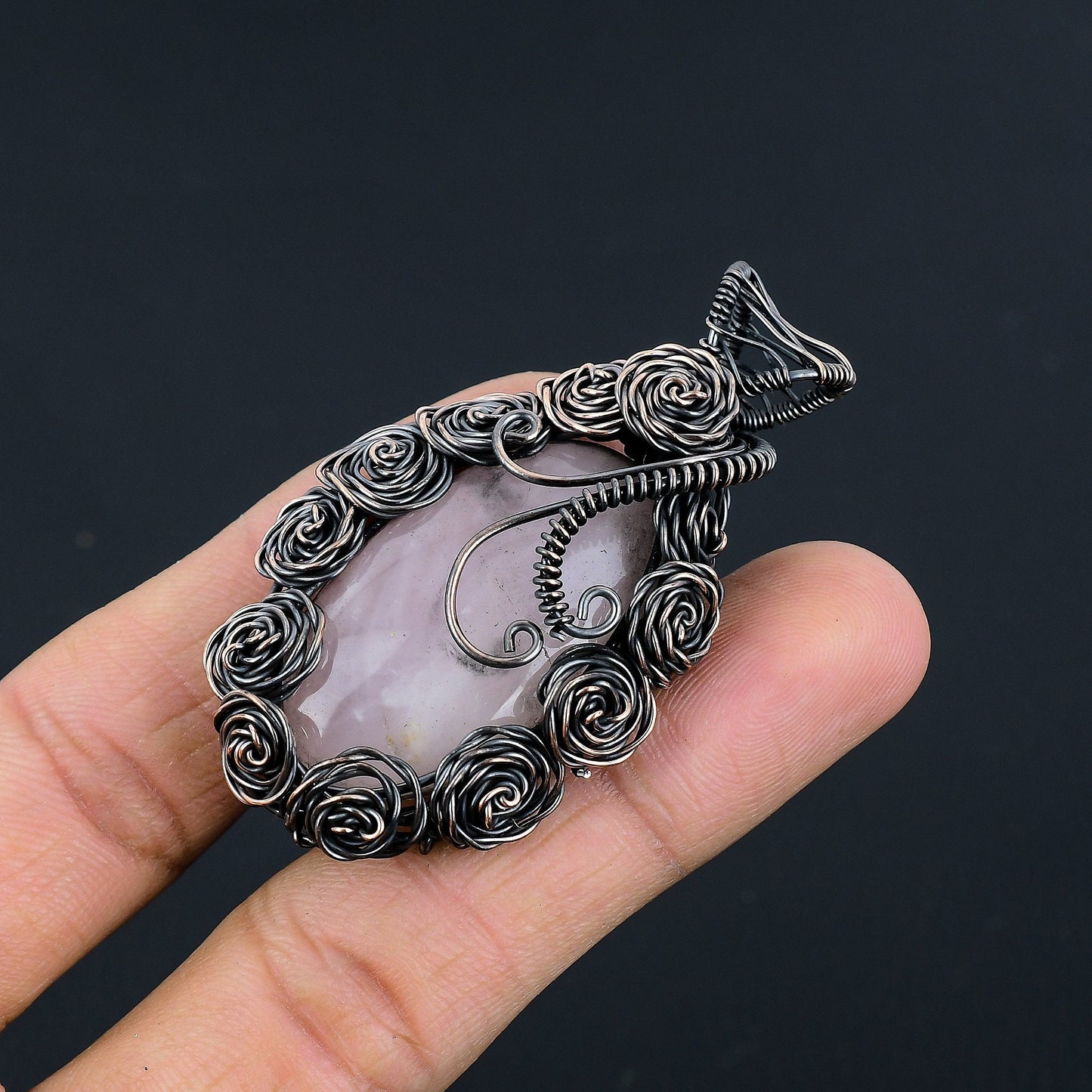 Pink Rose Quartz Gemstone Pendant