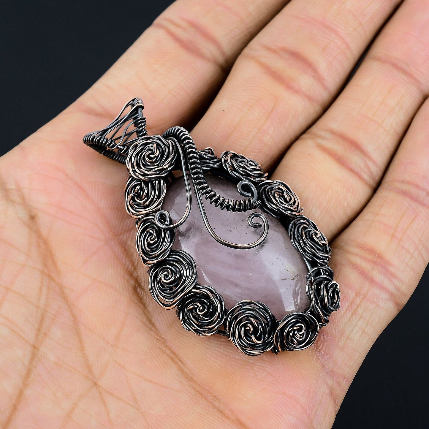 Pink Rose Quartz Gemstone Pendant