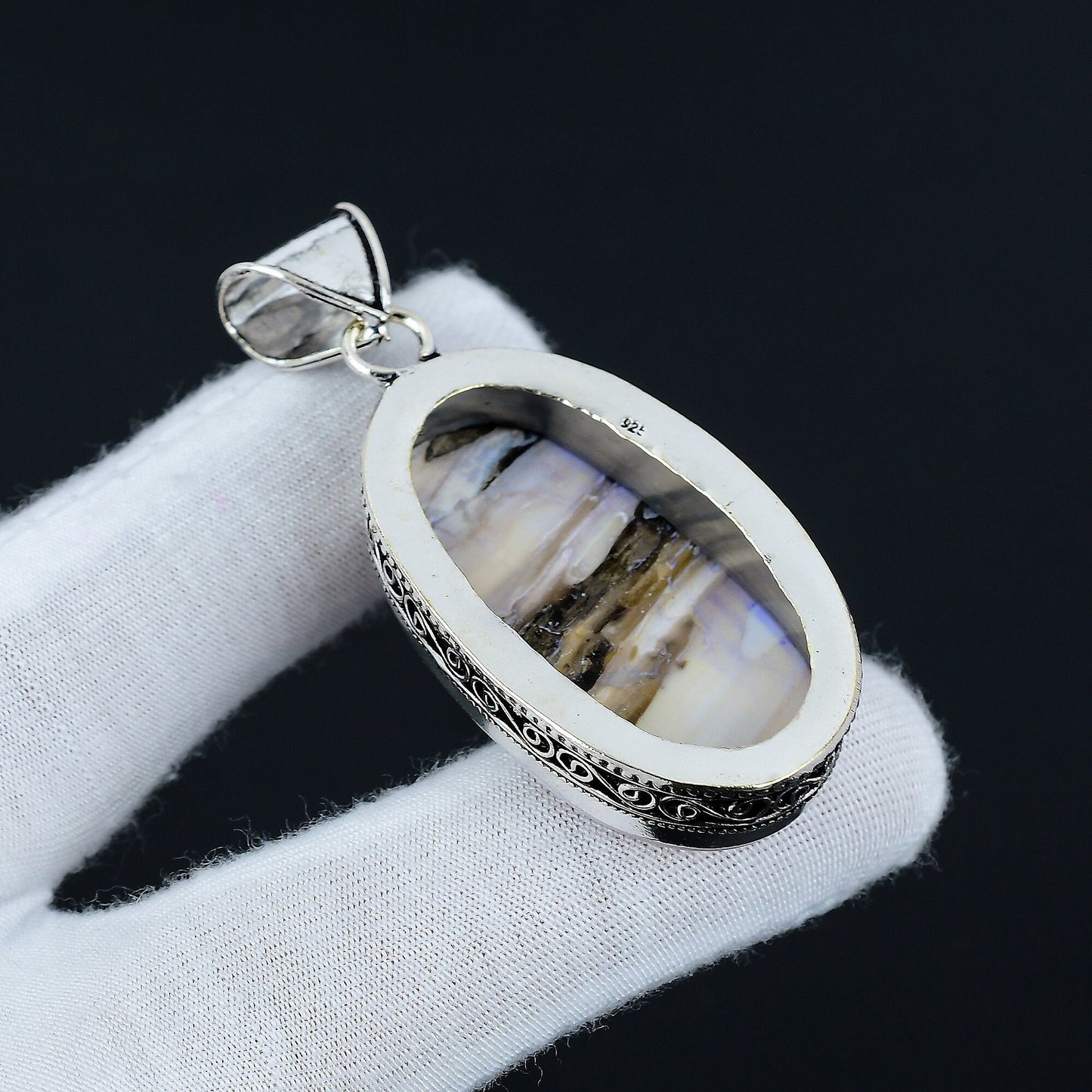 White Mother of Pearl Gemstone Pendant