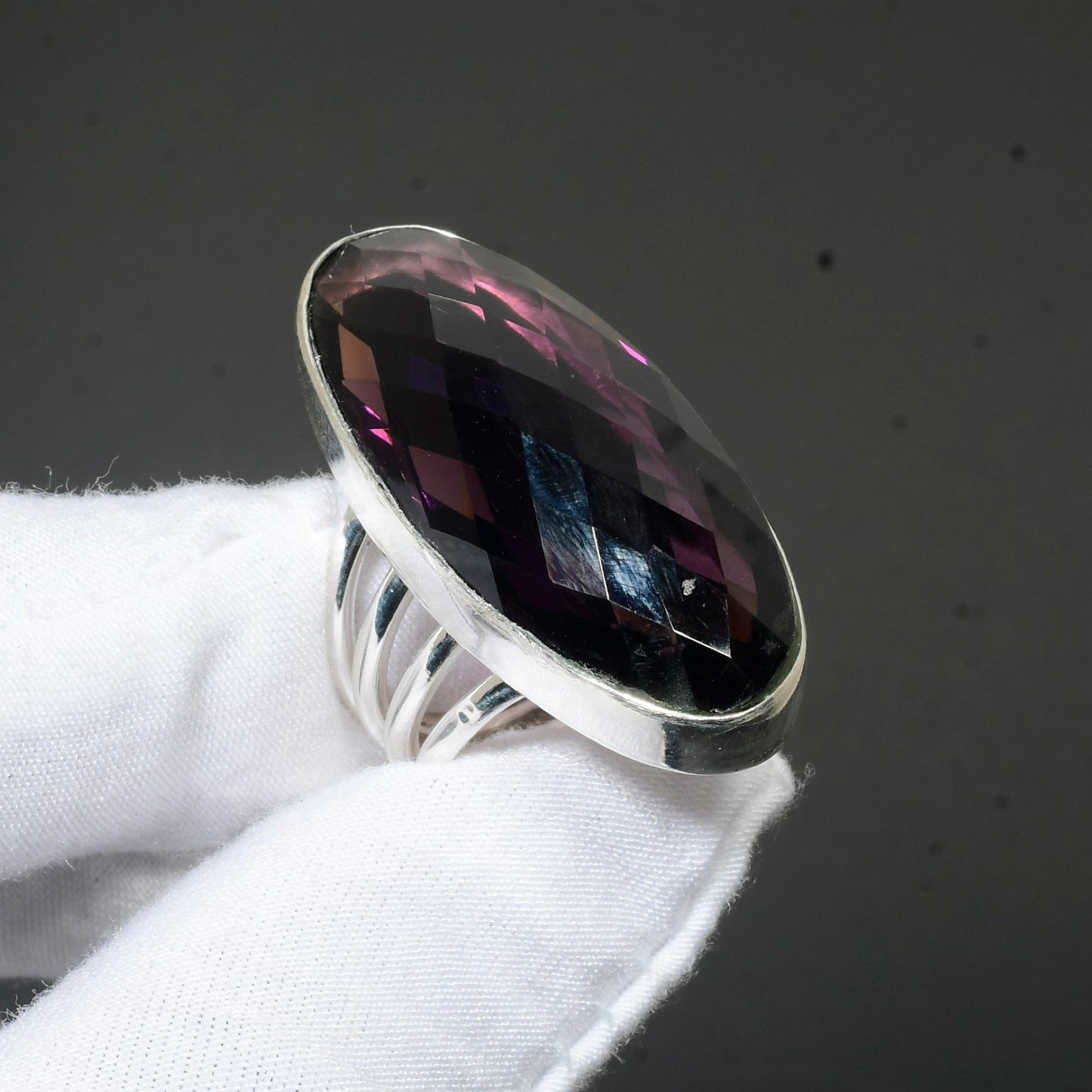 Blue Gemstone Sterling Silver Ring