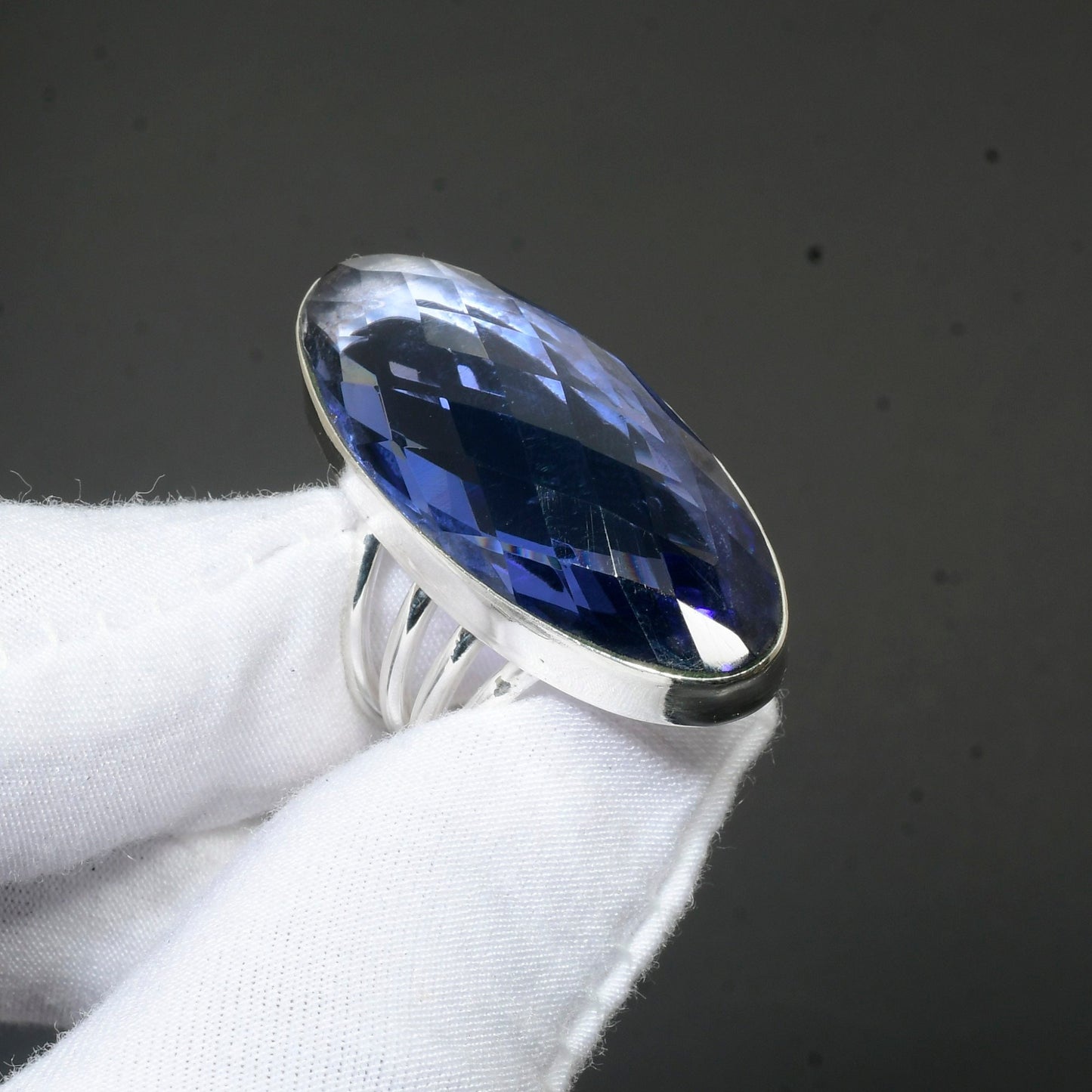 Blue Gemstone Sterling Silver Ring