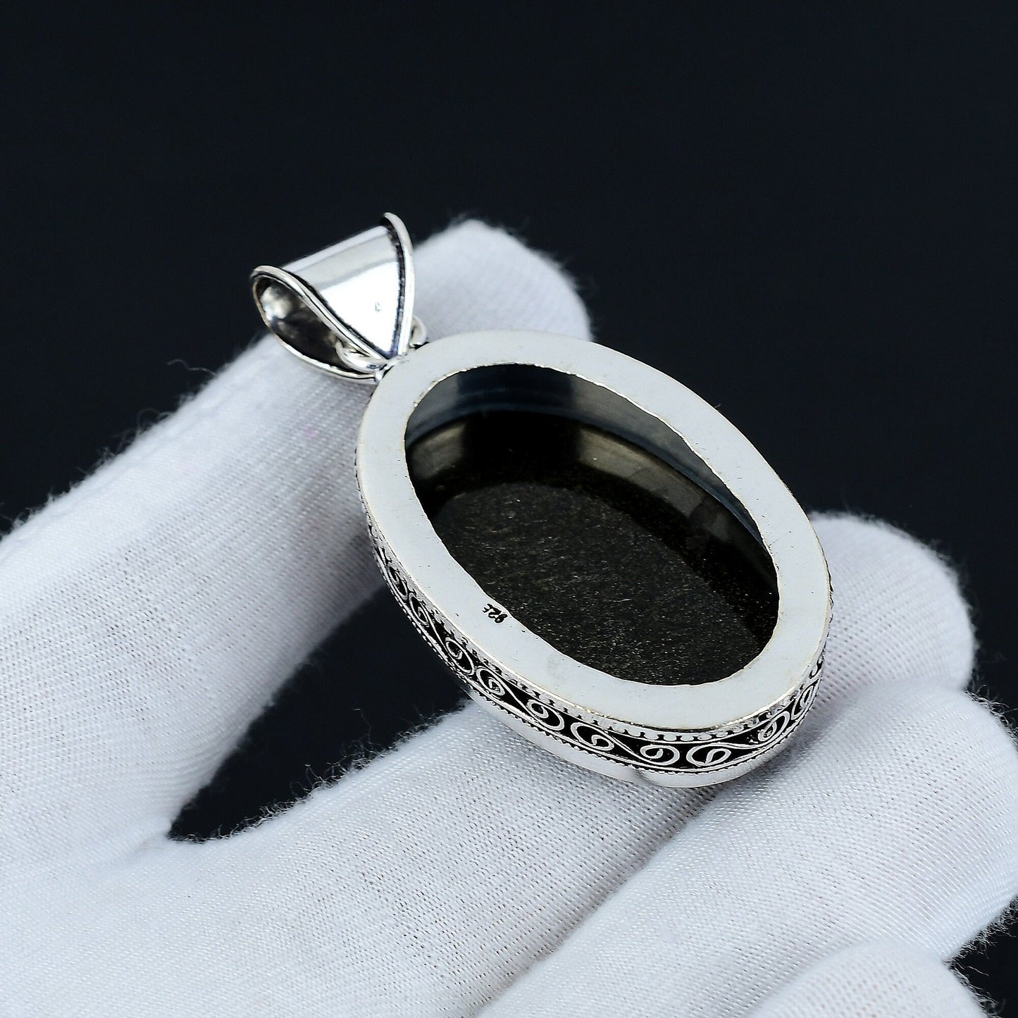 Silver Sheen Obsidian Gemstone Pendant