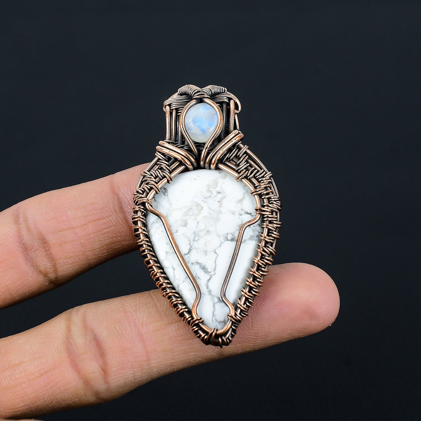 White Howlite Gemstone Pendant