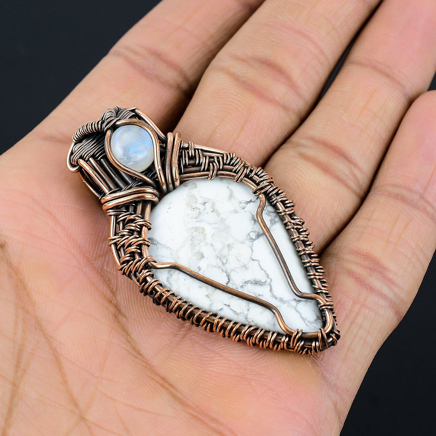 White Howlite Gemstone Pendant